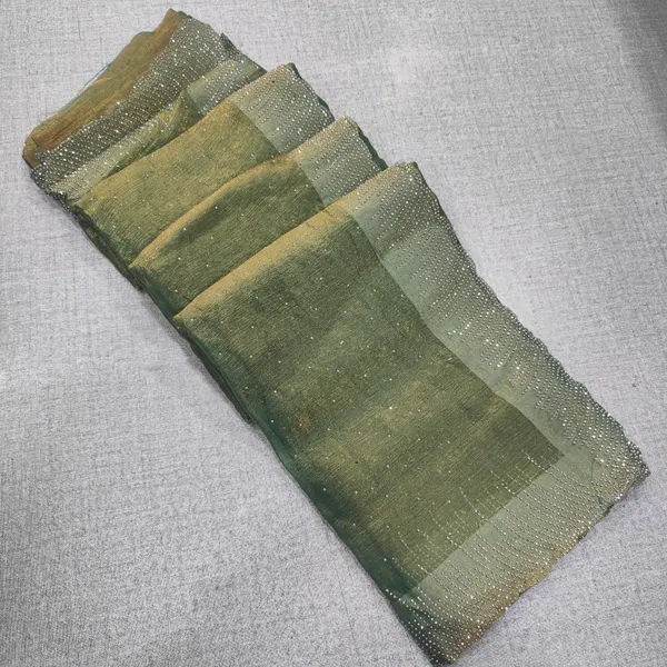 Premium Space Silk Plain Saree with Heavy Stone Work |SR70